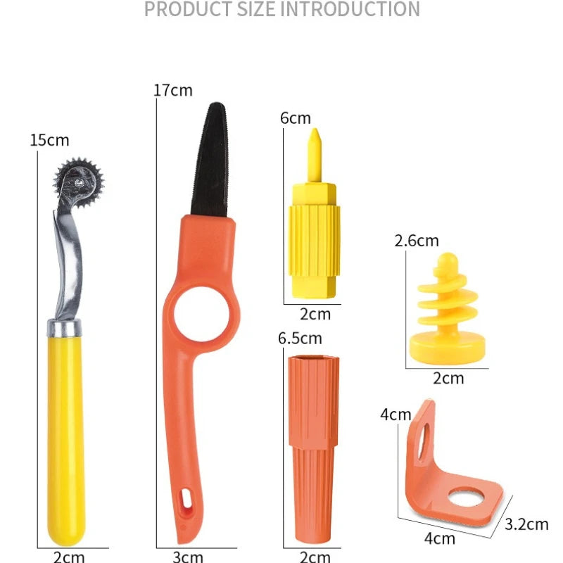 Kit de construcción de cartón con herramientas de juguete.