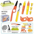 Kit de construcción de cartón con herramientas de juguete.